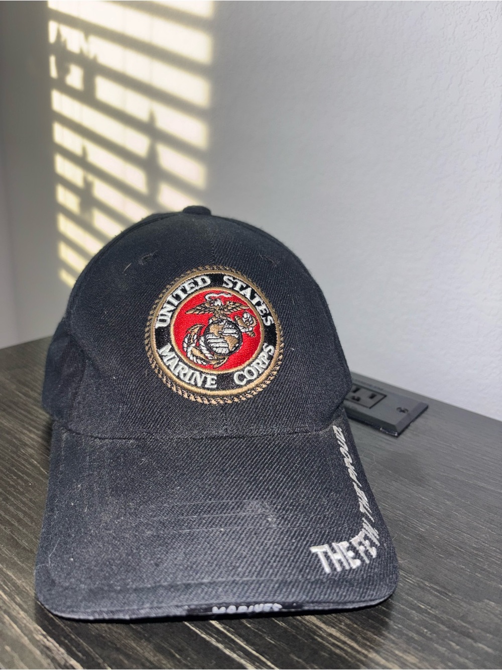 United States Marine Corps Black Baseball Cap with Embroidered Emblem